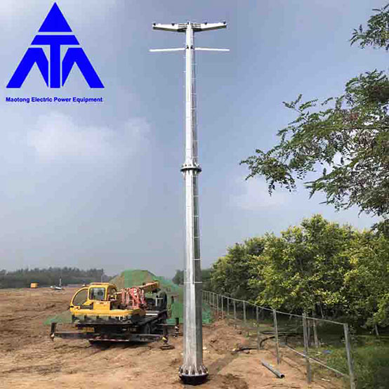 Varmgalvaniseret Mono Pole Tubular Single Tower